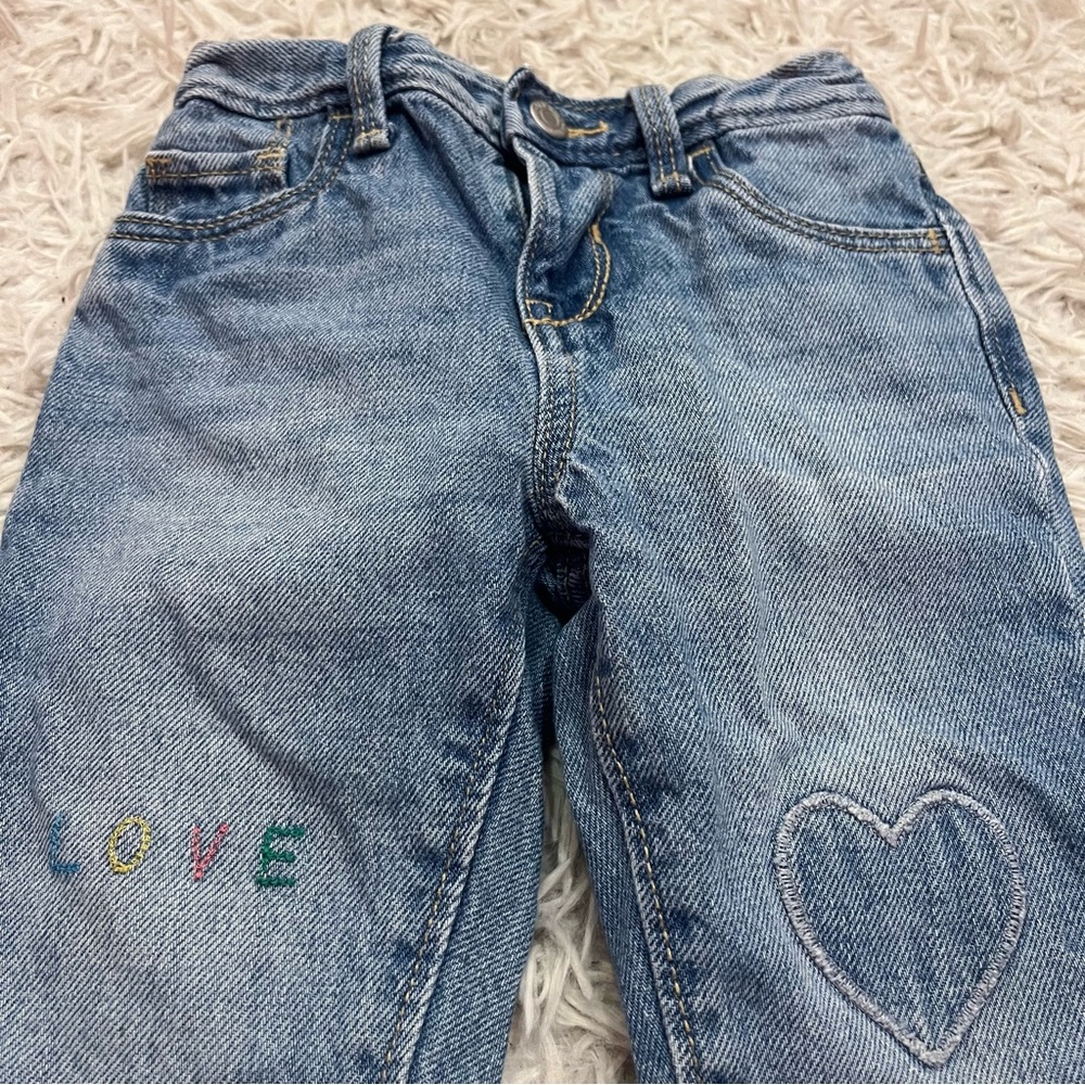 Old Navy Love Patchwork Heart Denim Jeans Infant 18-24 months
